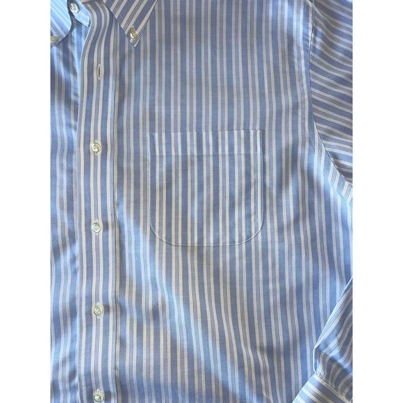 Mens Brooks Brothers White Blue‎ Long Sleeve Supima Cotton Button Down 17-35 - Picture 3 of 10